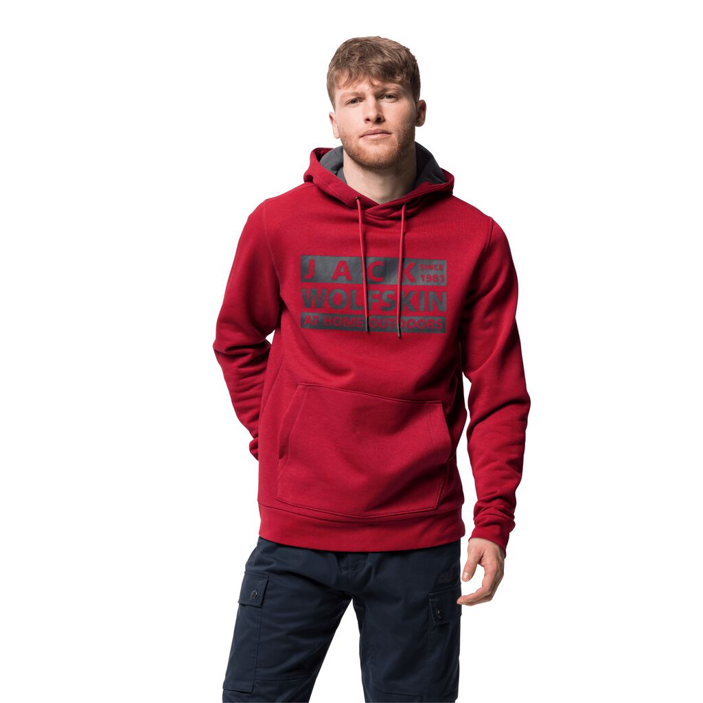 Jack Wolfskin BRAND HOODY Haut Homme Rouge Foncé - WBDGYPM-16